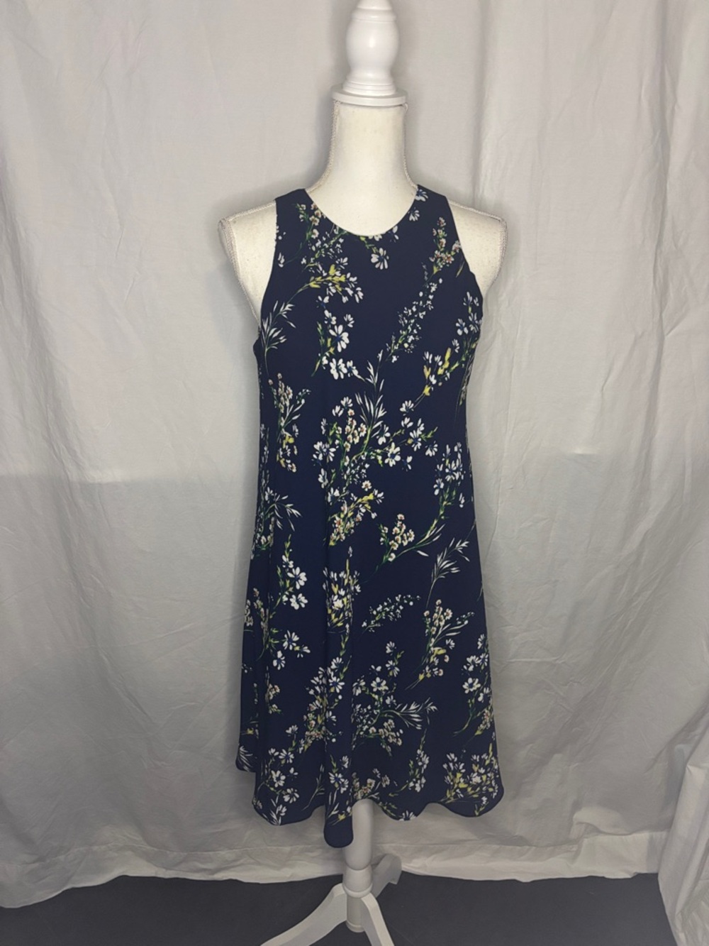 Lauren Ralph Lauren Dark Blue Floral Midi Dress